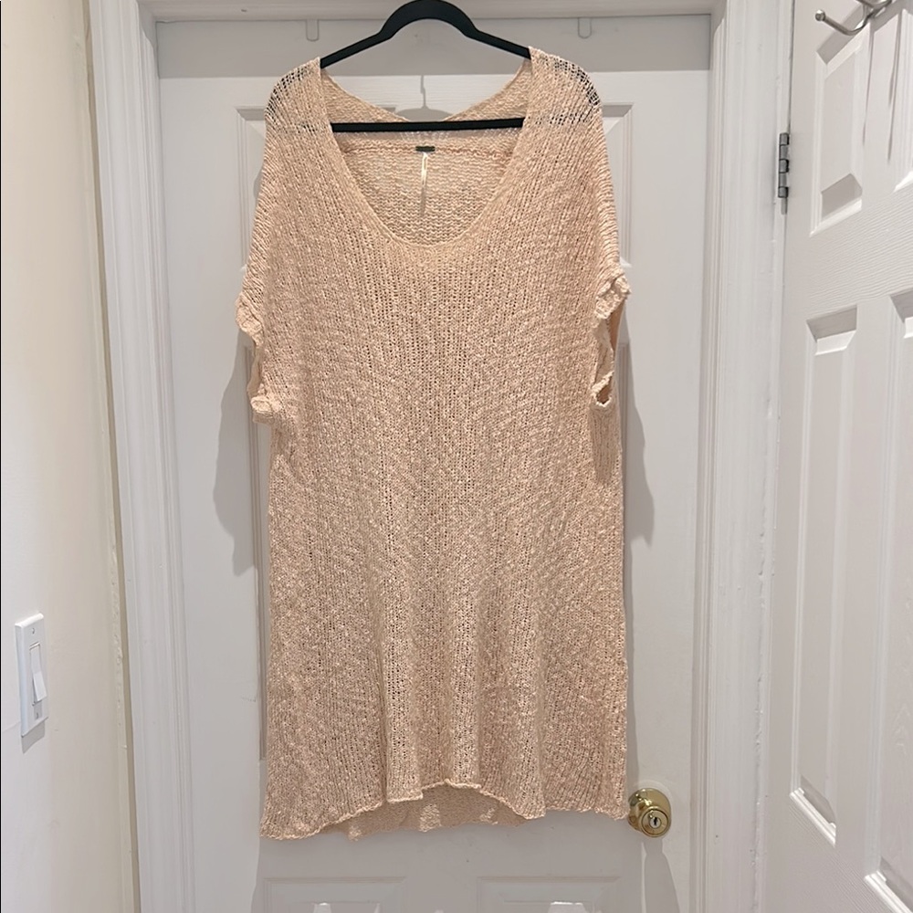 Free People Cream Knit Tunic/Cover-up
